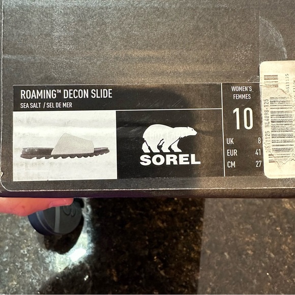 Women's Sorel Roaming Decon Slide Sandals Leather Sea Salt New Size 10 - Picture 6 of 7